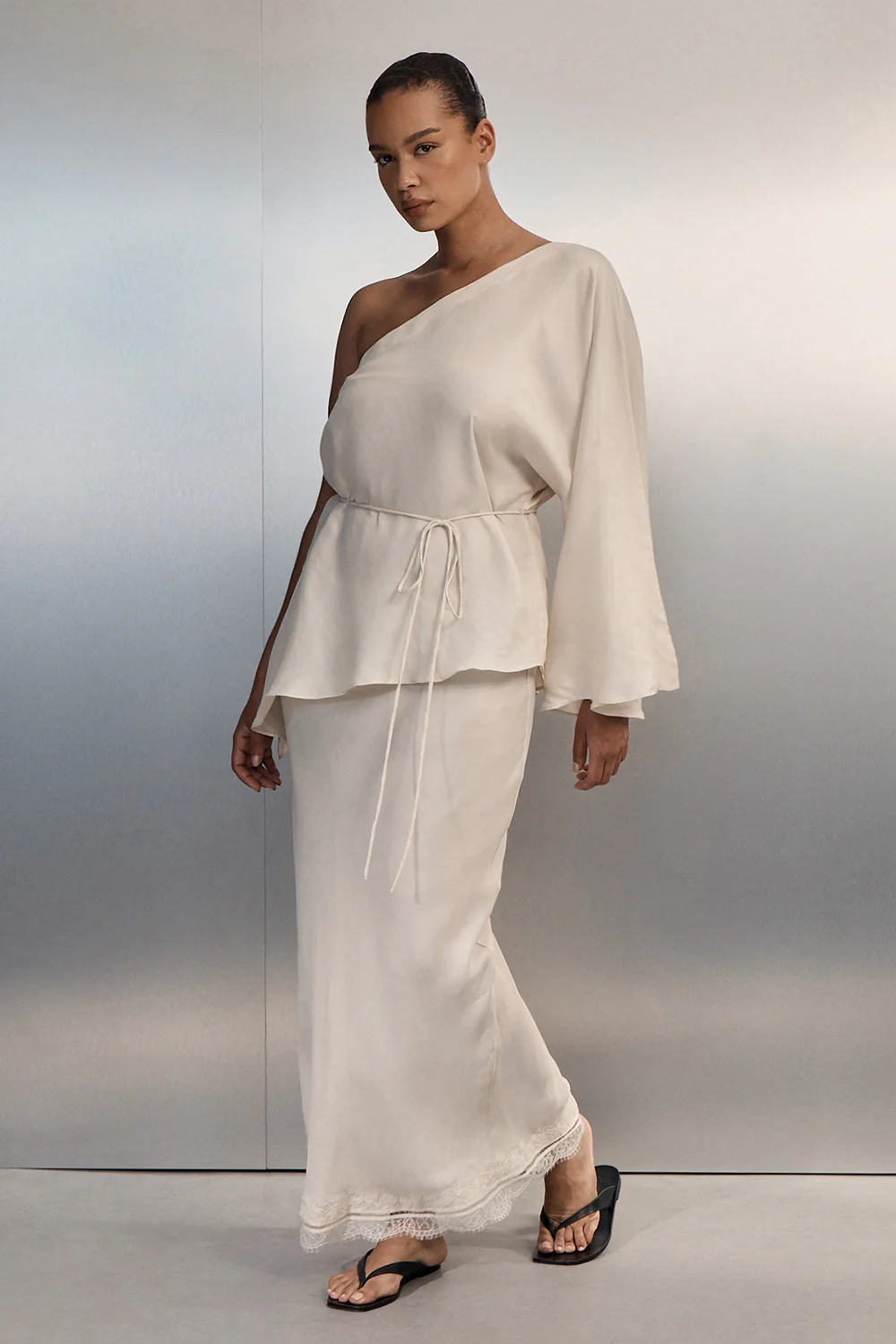 ANDREA SANDSTONE CUPRO LACE MIDI SKIRT - Image 6