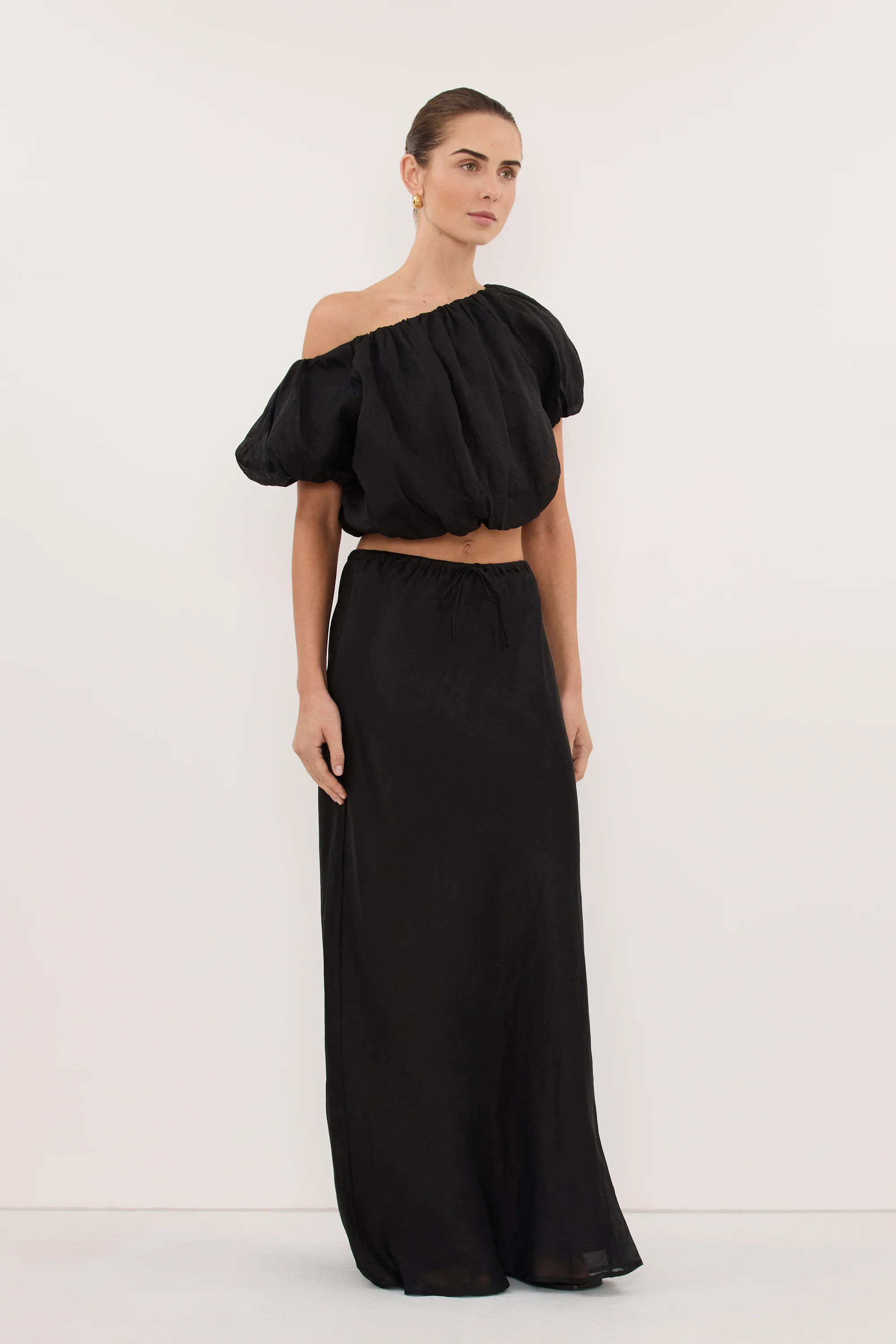 ARLO BLACK RAMIE DROP WAIST TOP - Image 3