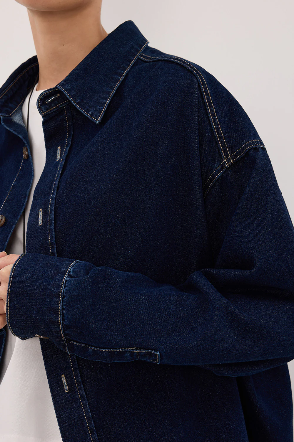 ASHTON INDIGO OVERSIZED DENIM SHIRT - Image 5