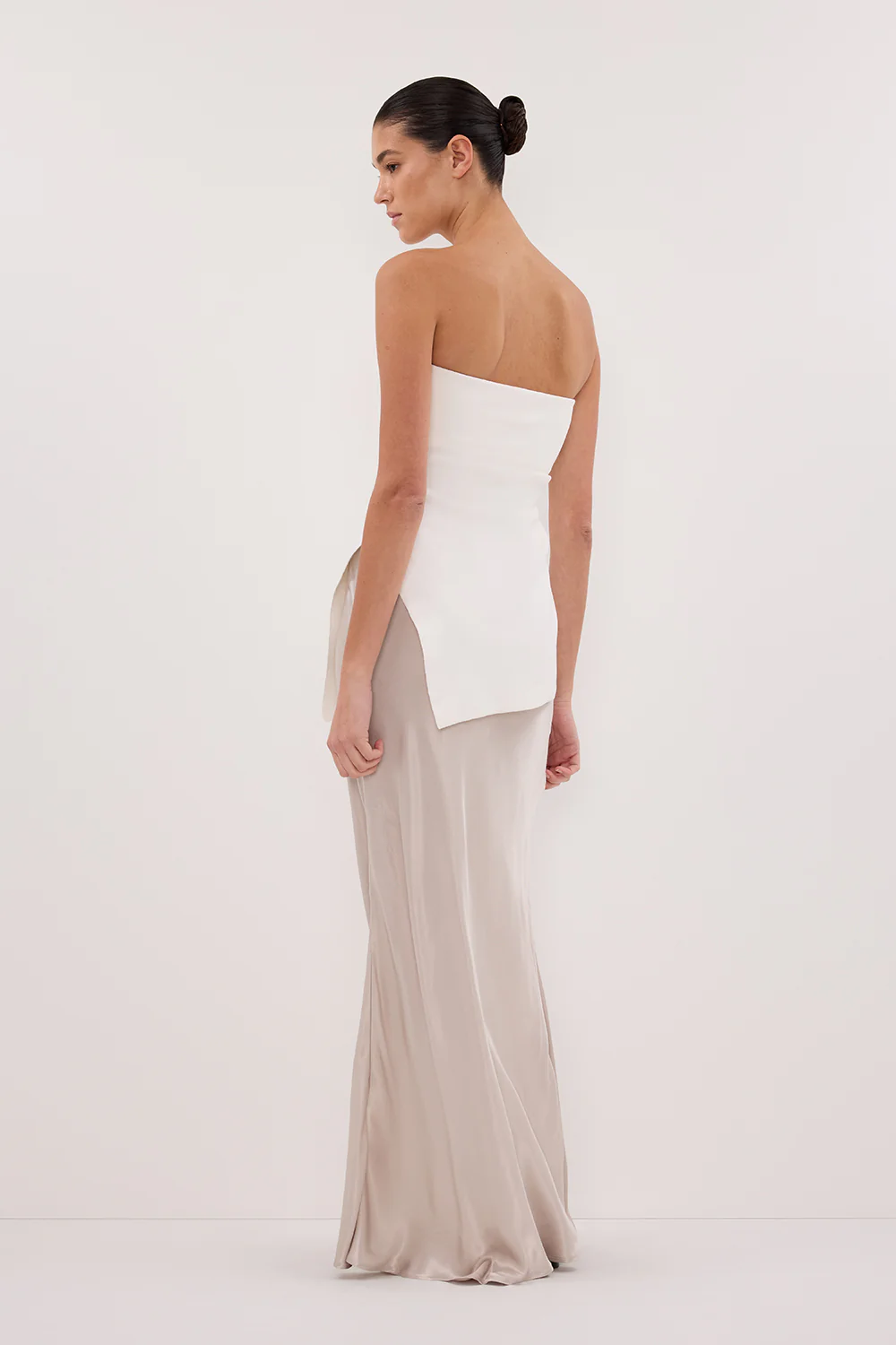CHARLI CHALK SATIN MAXI SKIRT - Image 4