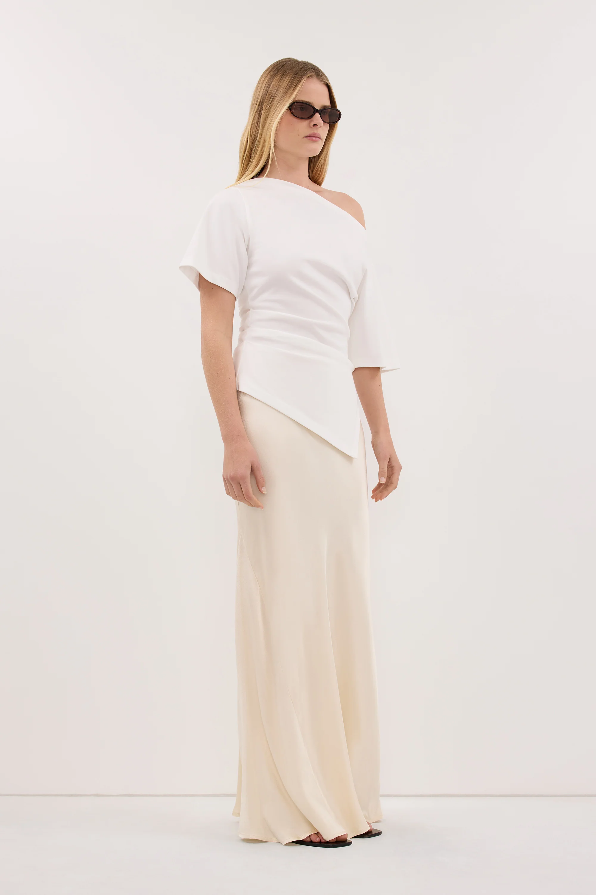 CHARLI CREAM SATIN MAXI SKIRT - Image 3