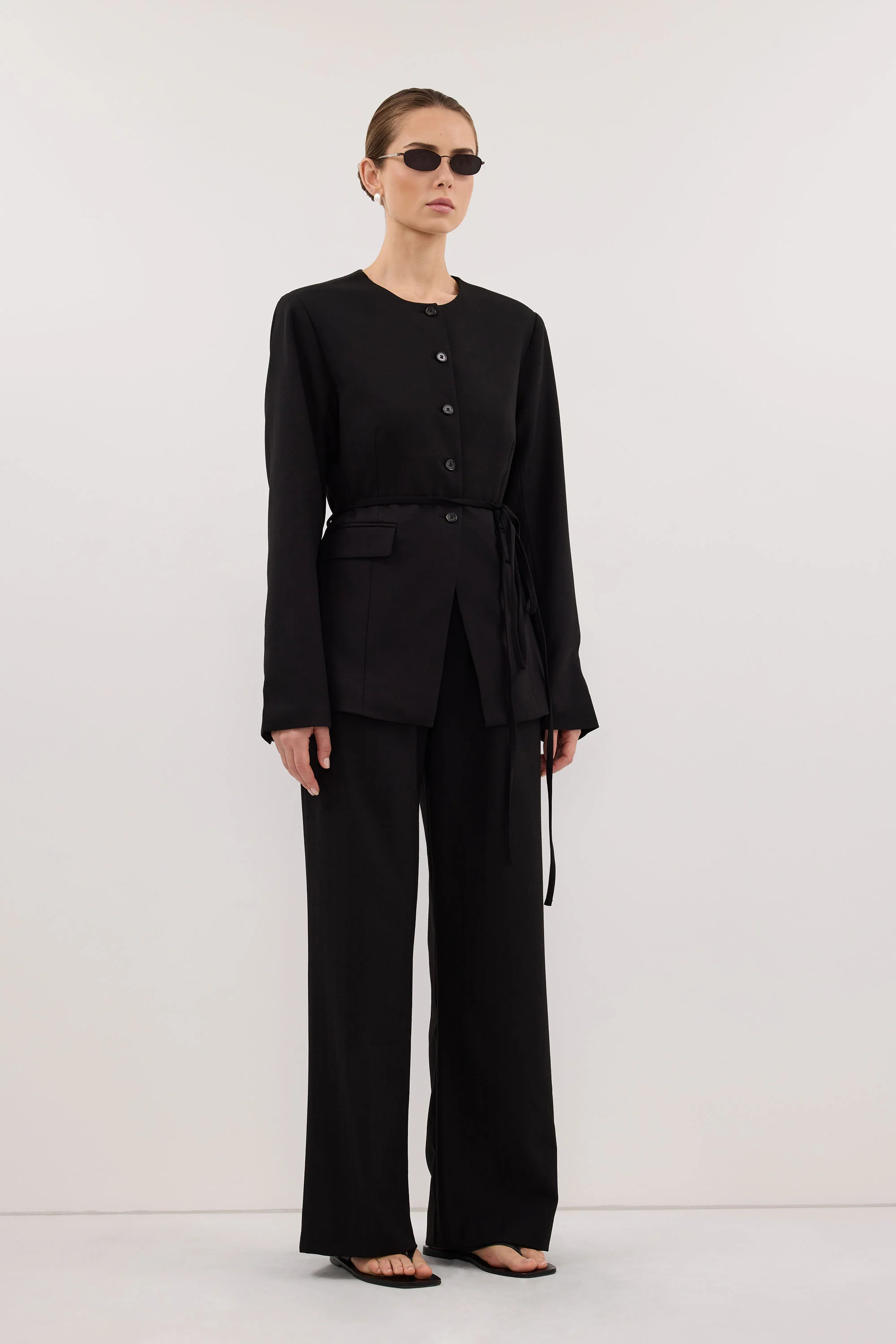 CYRUS BLACK COLLARLESS BLAZER - Image 4