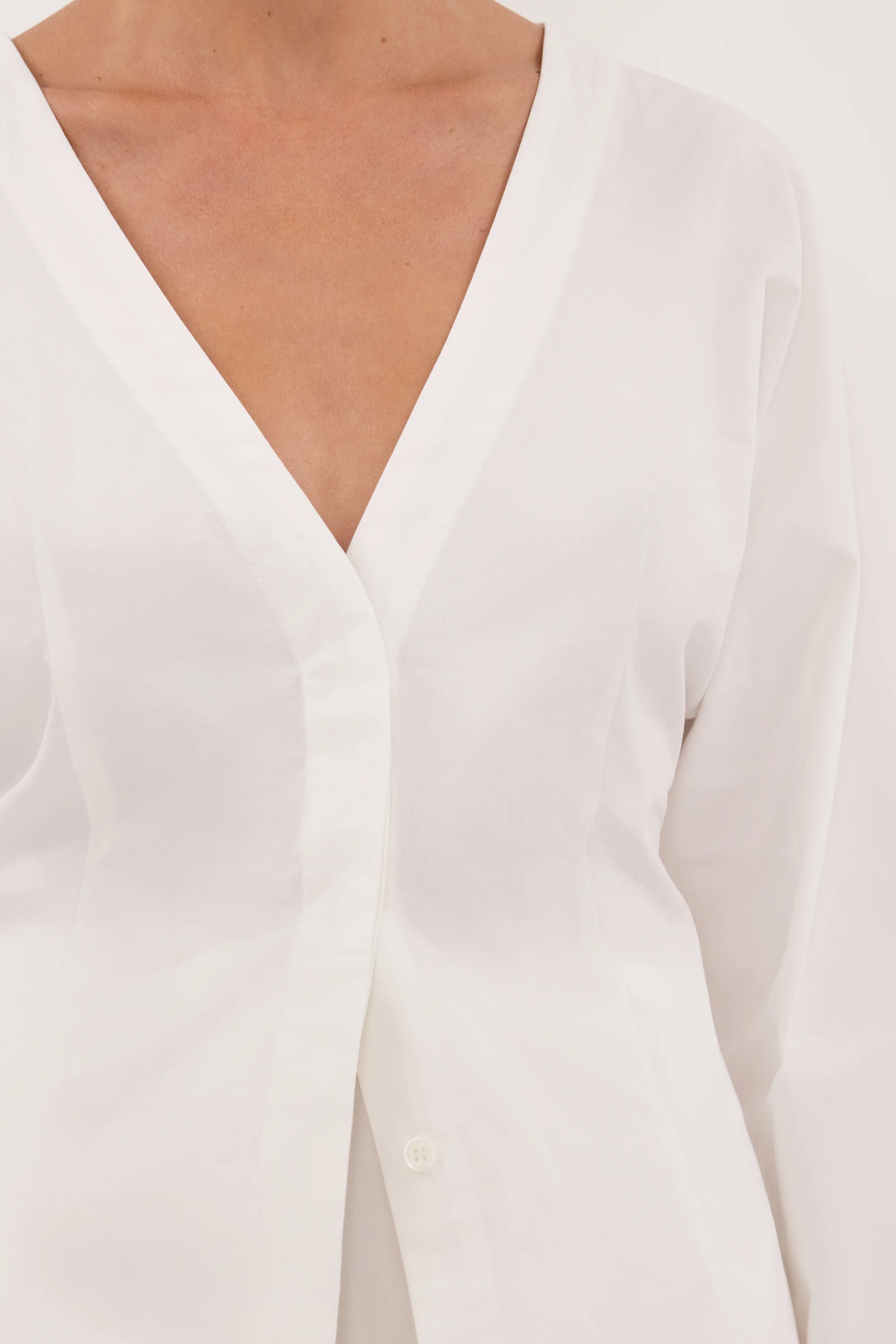 EDENA WHITE COTTON FITTED SHIRT - Image 6