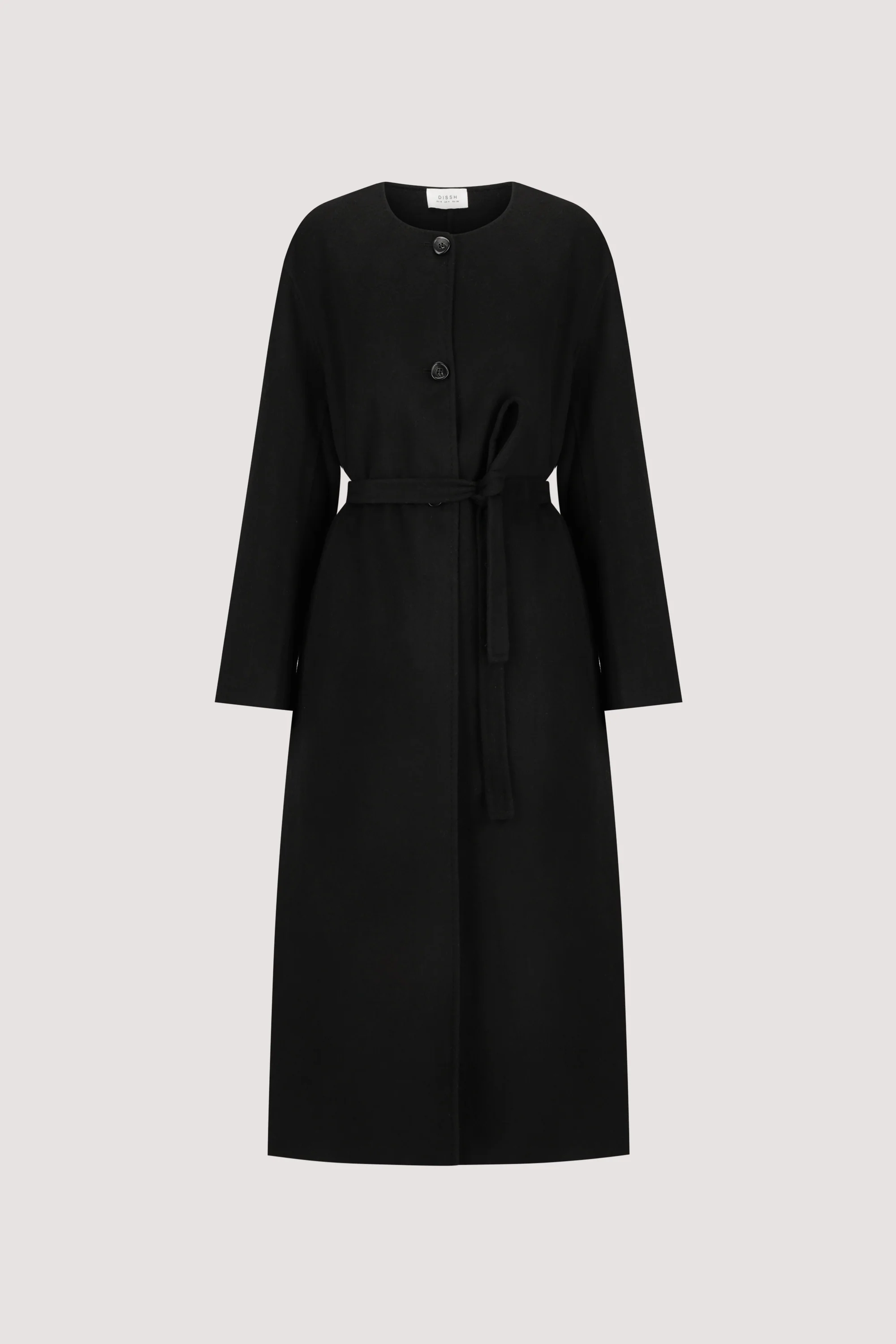 GRETA BLACK COLLARLESS COAT - Image 8