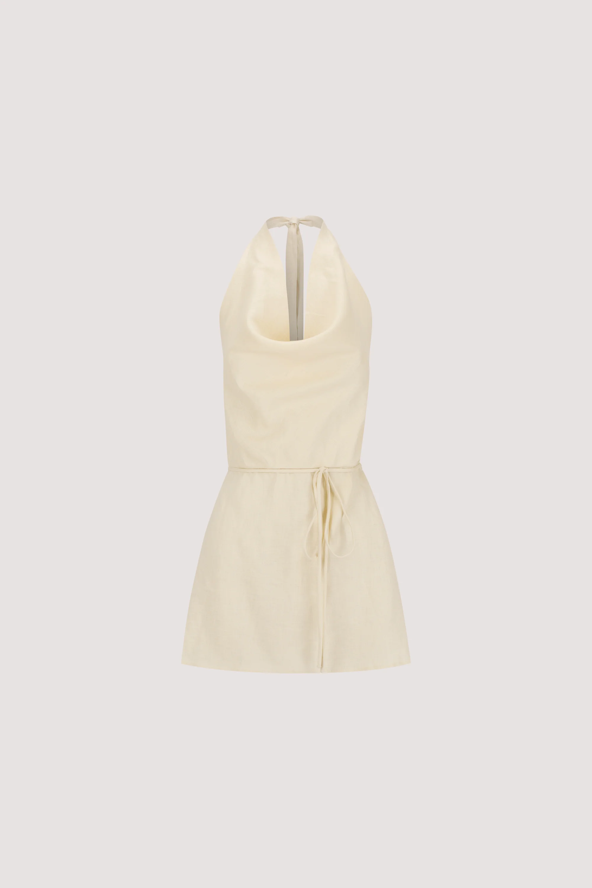 HAYLEE STRAW SLEEVELESS LINEN COWL TOP - Image 8