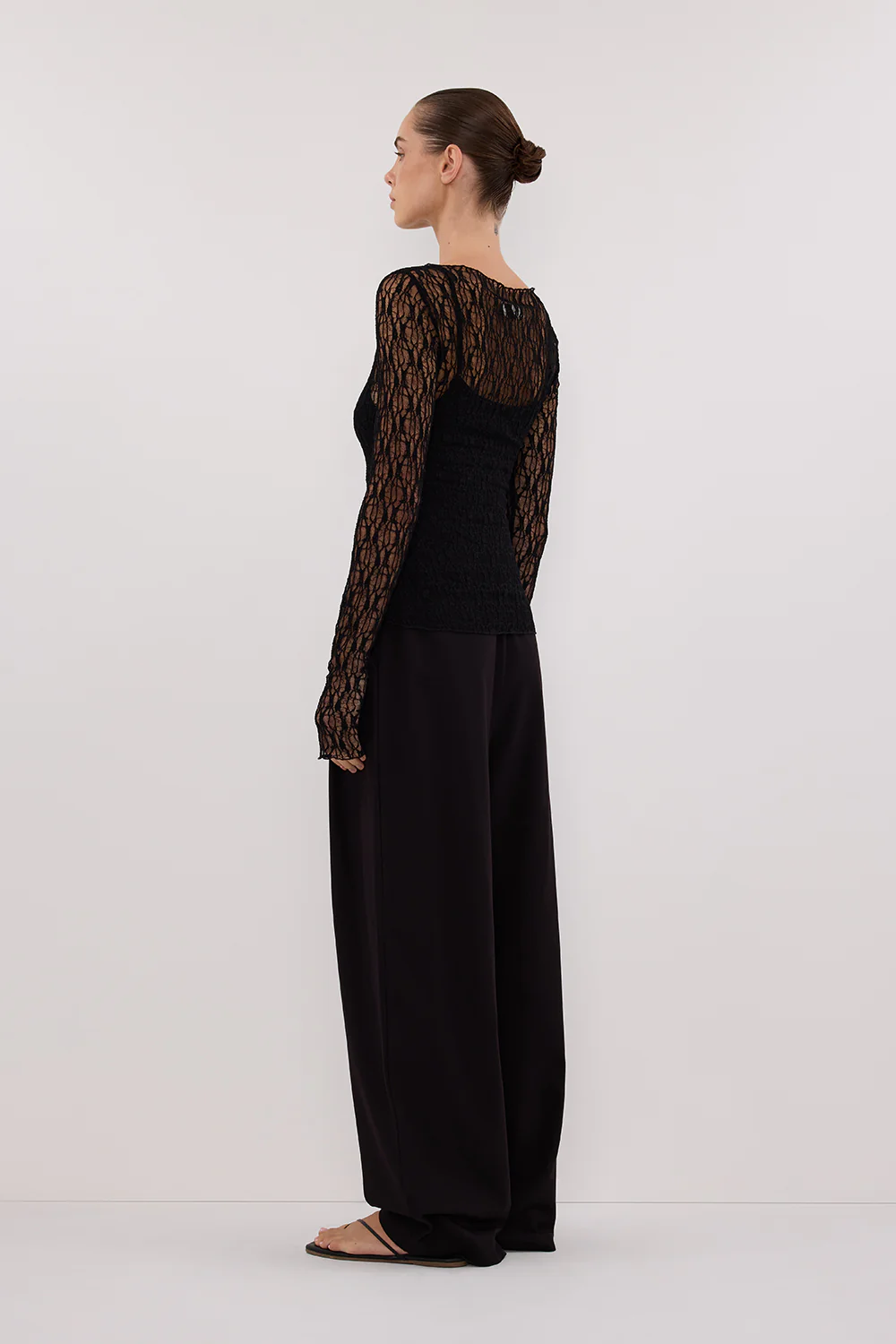 LIZZIE BLACK LACE LONG SLEEVE TOP - Image 7