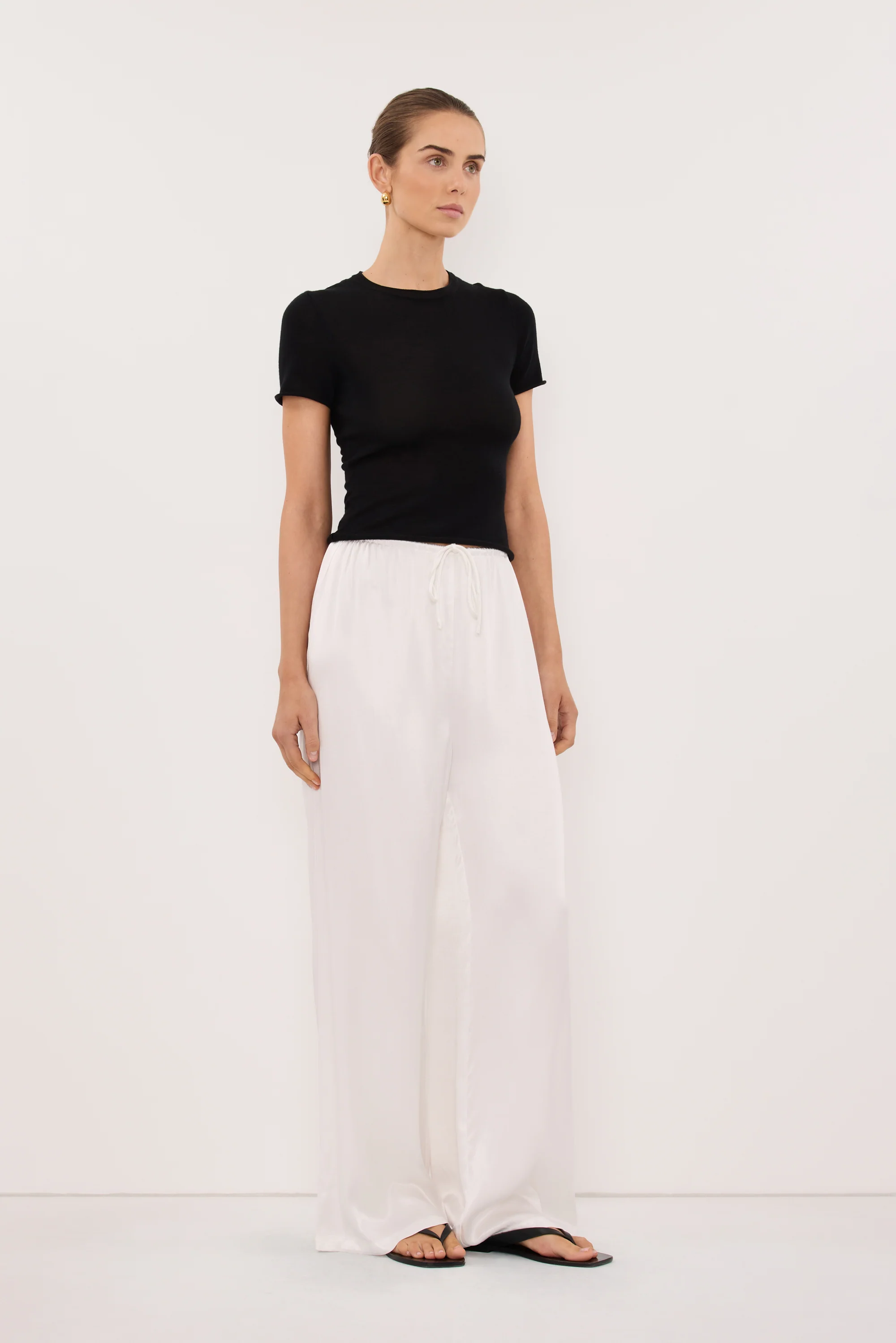 MYA WHITE SATIN PANT - Image 3