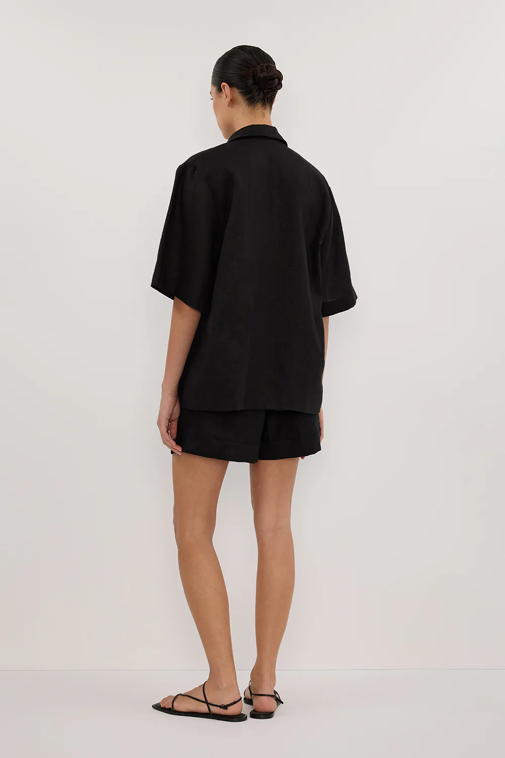 NALA BLACK LINEN RESORT SHIRT - Image 4