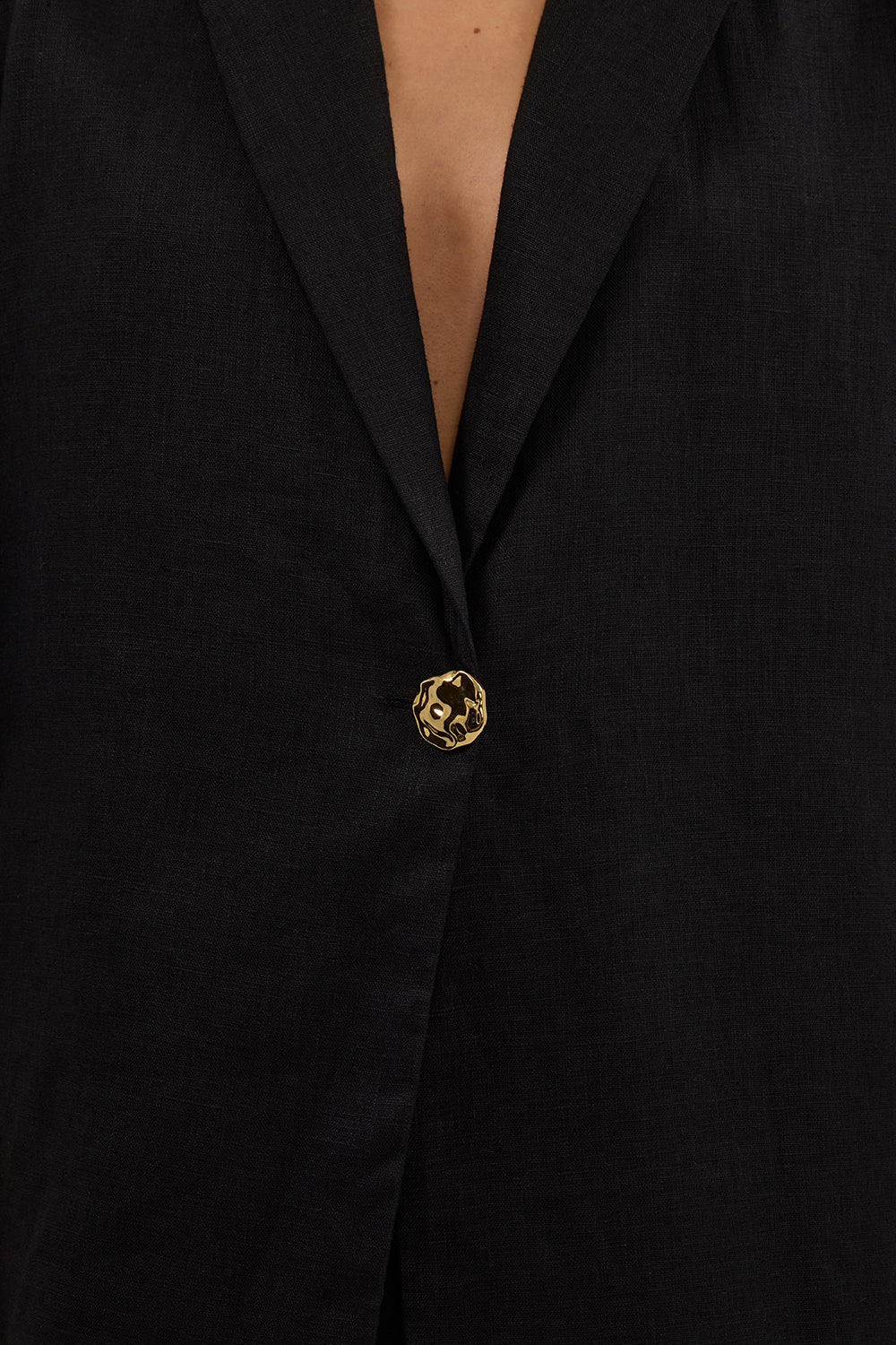 NALA BLACK LINEN RESORT SHIRT - Image 5