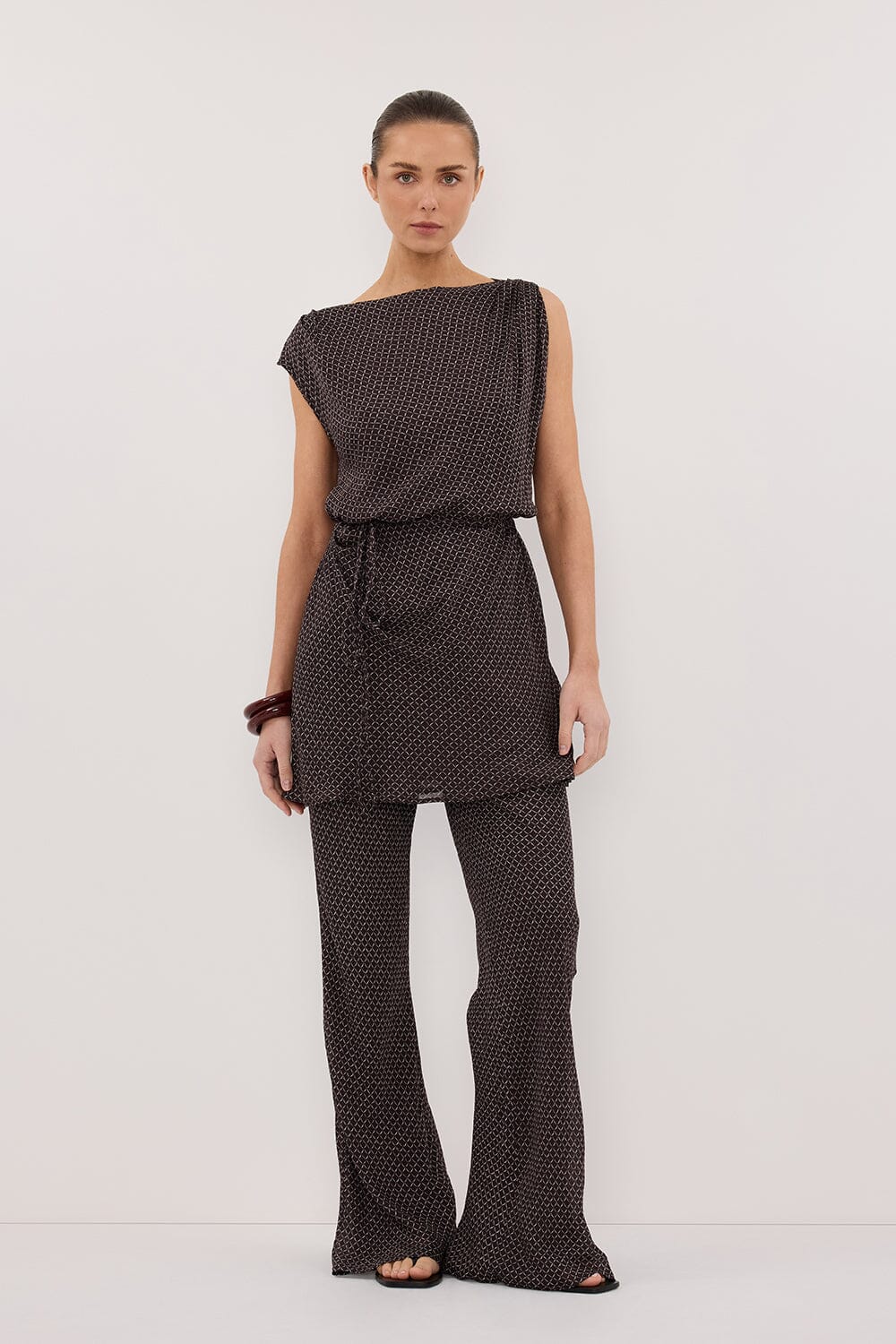 TIA CHOC MICRO CHECK MINI DRESS - Image 6