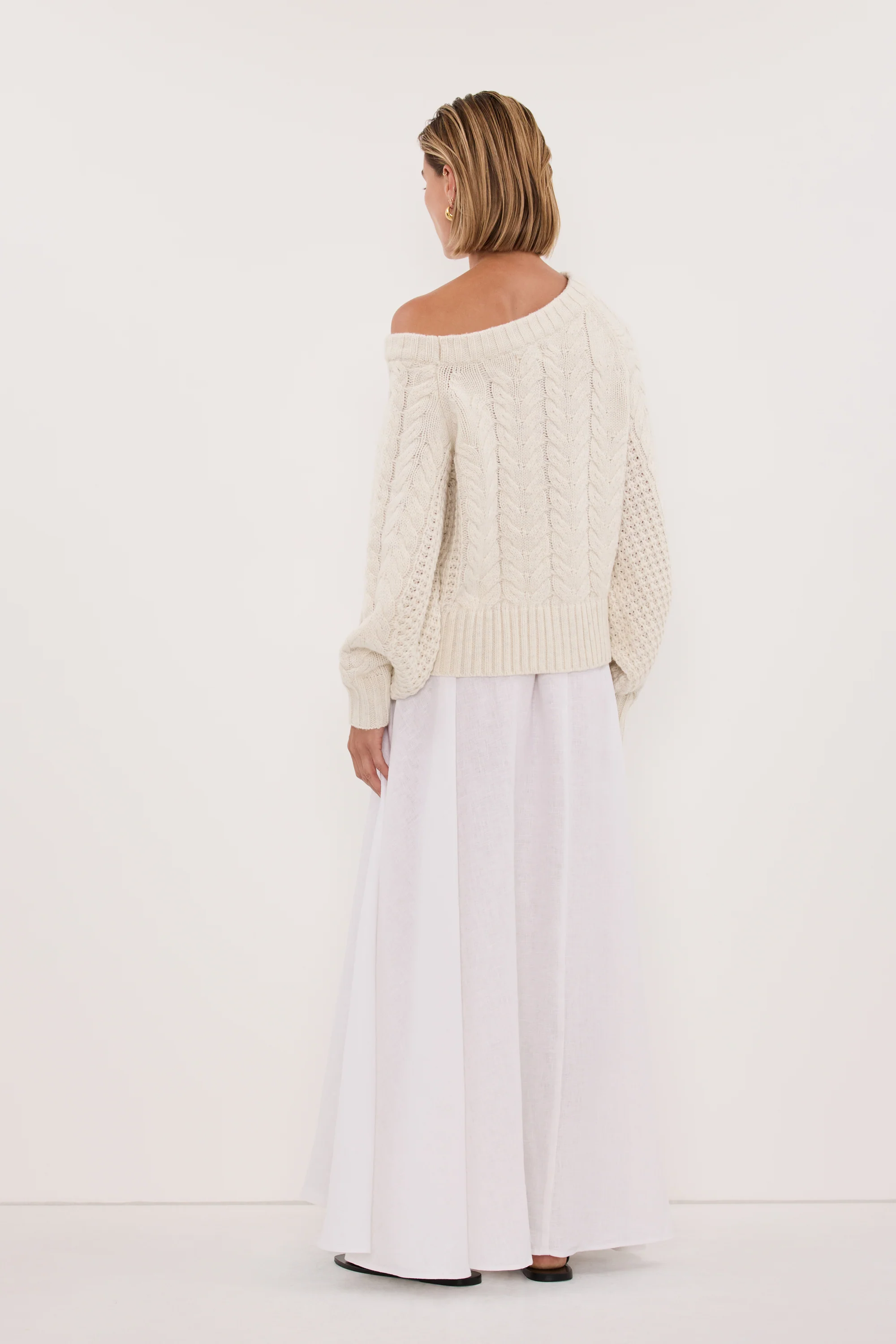 TOM CREAM ASYM KNIT JUMPER - Image 4