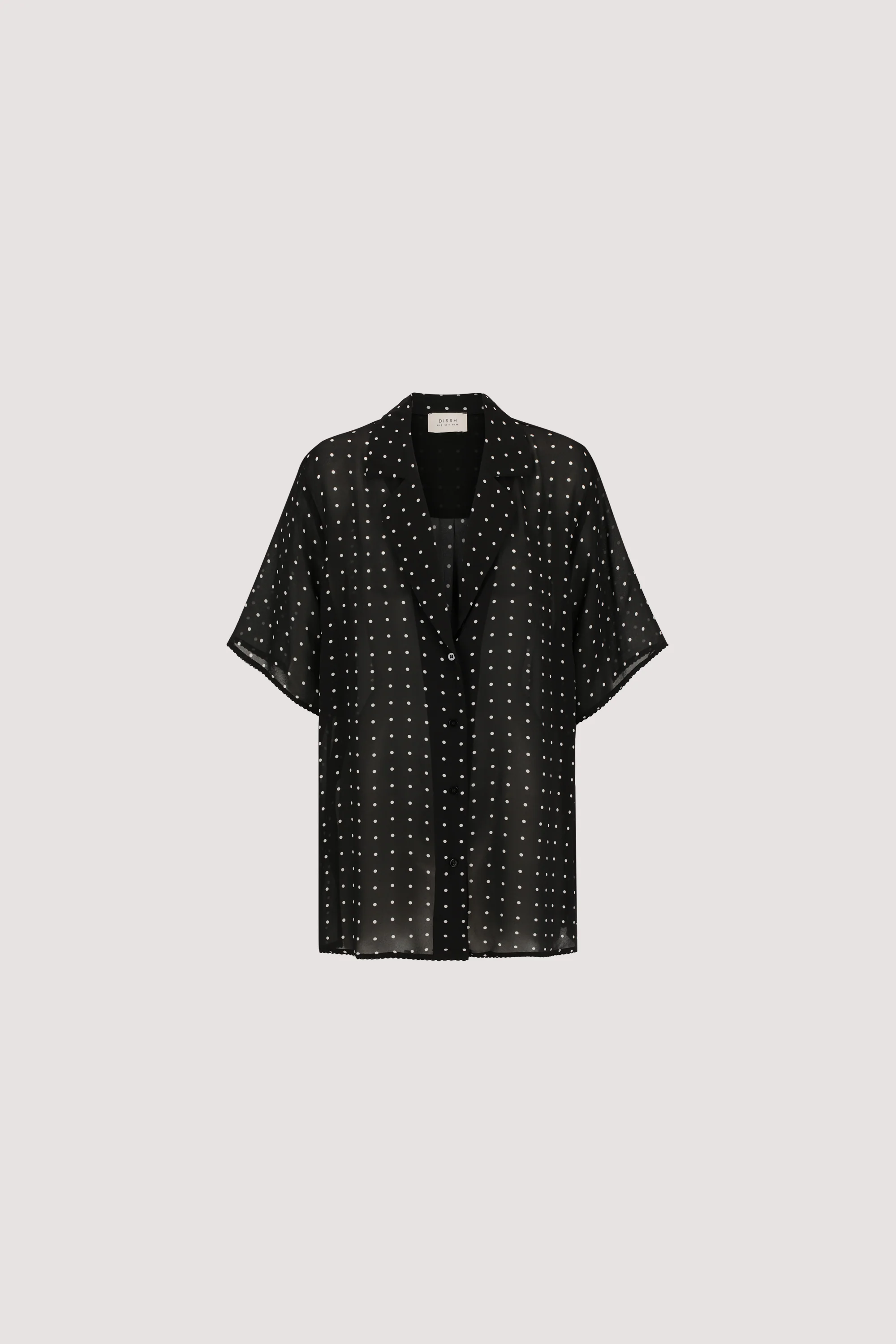 VANESSA BLACK OVERSIZED SHORT SLEEVE RESORT SHIRT - Image 7