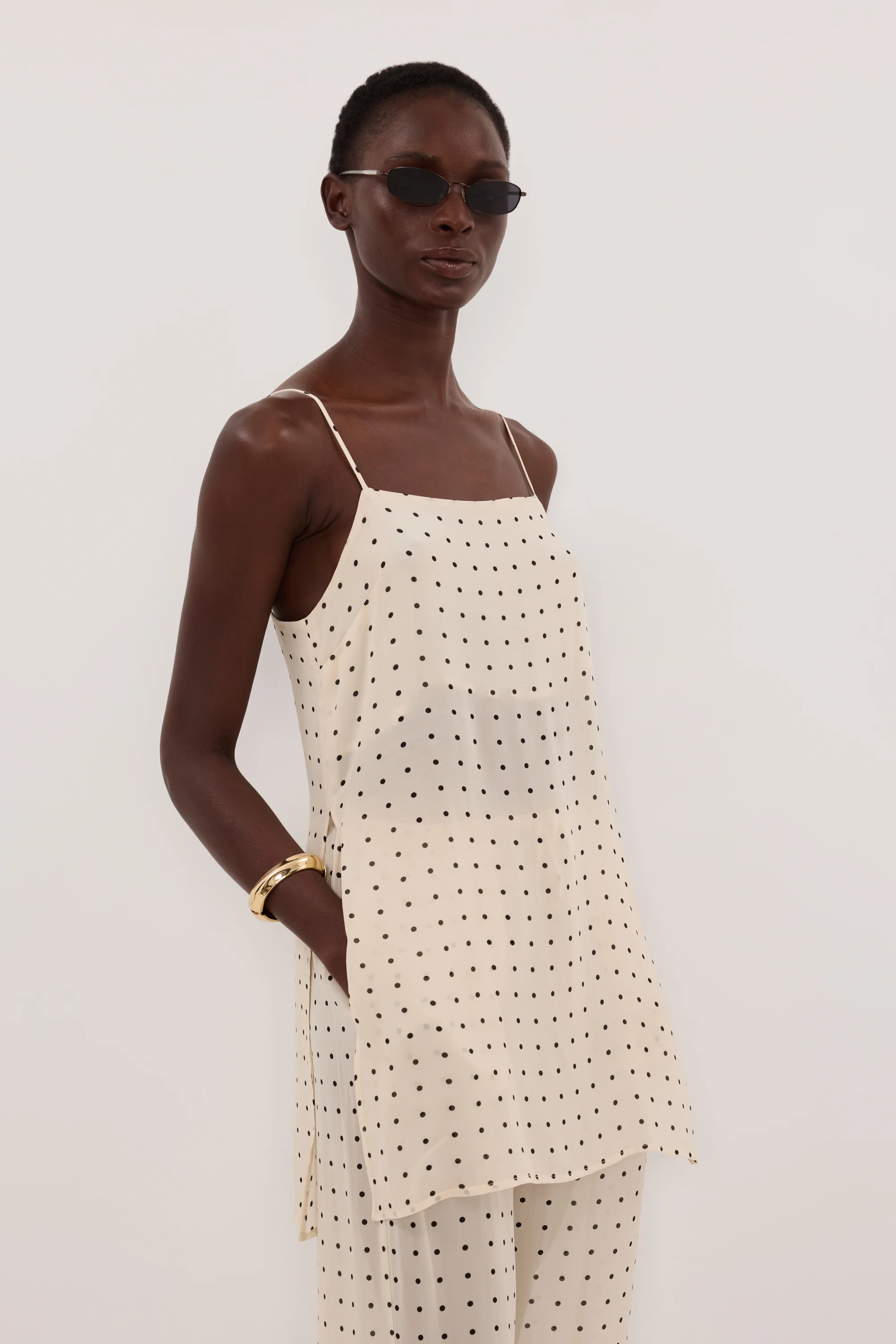 VANESSA SANDSTONE SLEEVELESS SPOT CAMI TOP - Image 3